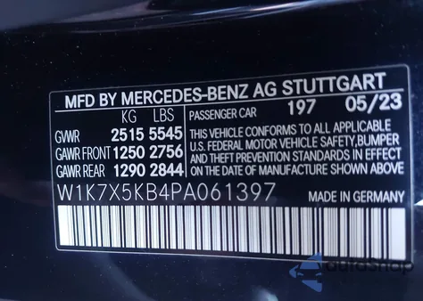 2023 Mercedes-Benz Amg Gt 43 4-Door Coupe из США, поврежденный, VIN W1K7X5KB4PA061397